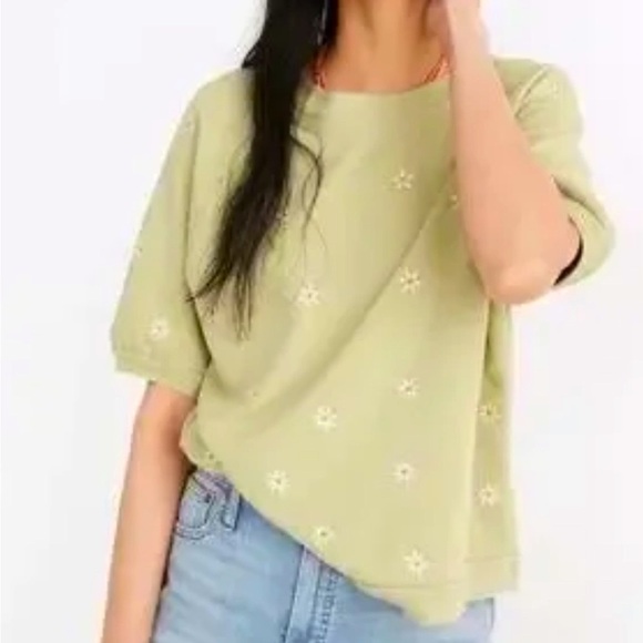 MADEWELL Daisy Embroidered Sweatshirt - Picture 1 of 8